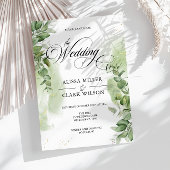 Waterverf Eucalyptus Greenery Gold Wedding Kaart