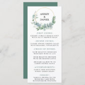 Waterverf Eucalyptus Greenery Gold Wedding Menu (Voorkant / Achterkant)
