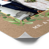 Waterverf Eucalyptus Greenery Kraft Gold Foto Poster (Hoek)