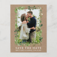Waterverf Eucalyptus Greenery Kraft Save the Date
