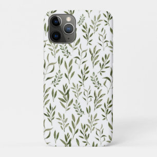 Waterverf Eucalyptus Greenery leest Patroon   iPhone 11 Pro Hoesje