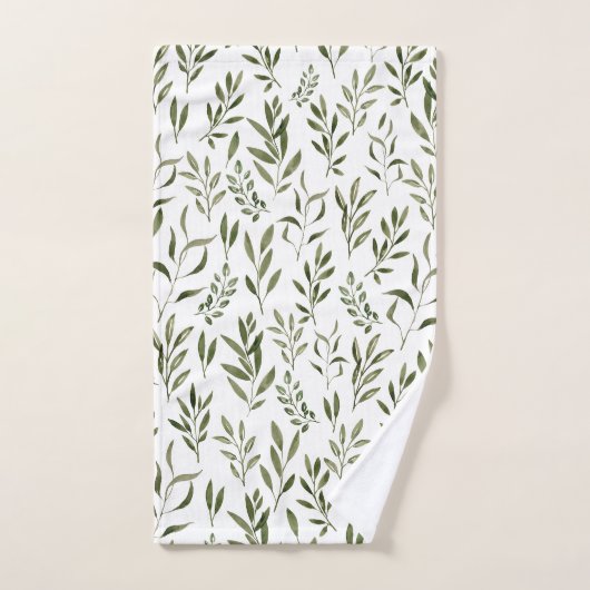 Waterverf Eucalyptus Greenery leest Patroon Handdoek (Handdoek)