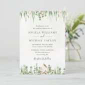 Waterverf Eucalyptus Greenery Modern Wedding Kaart (Staand voorkant)