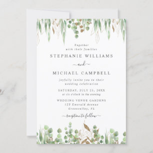 Waterverf Eucalyptus Greenery Modern Wedding Kaart