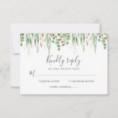 Waterverf Eucalyptus Greenery Modern Wedding RSVP Kaartje (Voorkant)