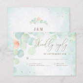 Waterverf Eucalyptus Greenery Monogram RSVP (Voorkant / Achterkant)