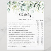 Waterverf Eucalyptus Greenery Oh Baby shower Game (Voorkant)