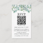Waterverf Eucalyptus Greenery QR Wedding RSVP Informatiekaartje (Voorkant)
