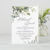 Waterverf Eucalyptus Greenery Rehearsal Dinner Kaart (Staand voorkant)