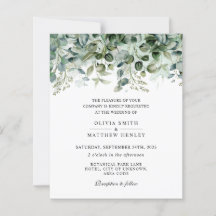 Waterverf eucalyptus greenery trouwuitnodiging