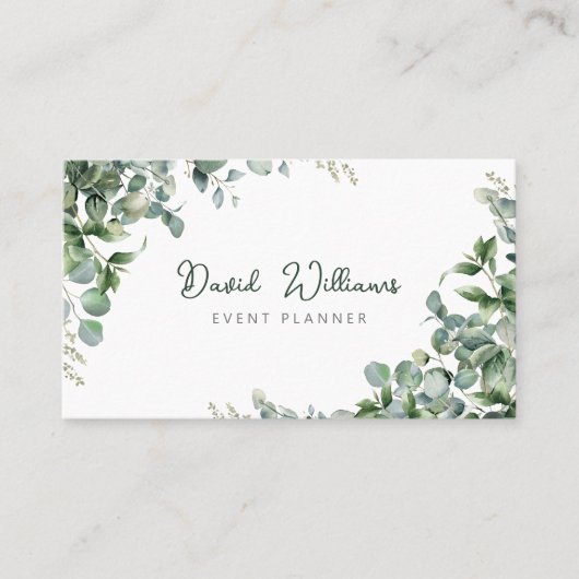 Waterverf Eucalyptus Greenery Visitekaartje (Voorkant)