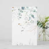 Waterverf Eucalyptus Greenery voor blanco papier (Staand voorkant)