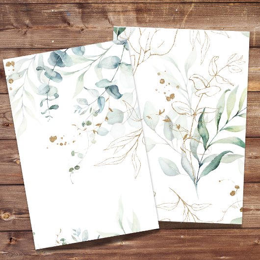 Waterverf Eucalyptus Greenery voor blanco papier