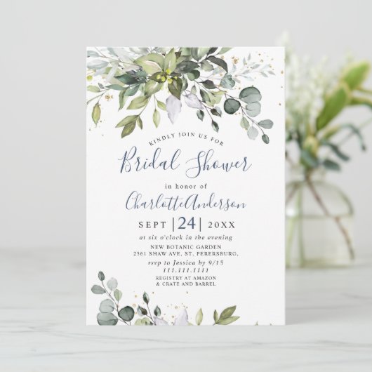 Waterverf Eucalyptus Greenery Vrijgezellenfeest Kaart (Staand voorkant)