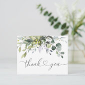 Waterverf Eucalyptus Greenery Weddenschap Hartelij Briefkaart (Staand voorkant)
