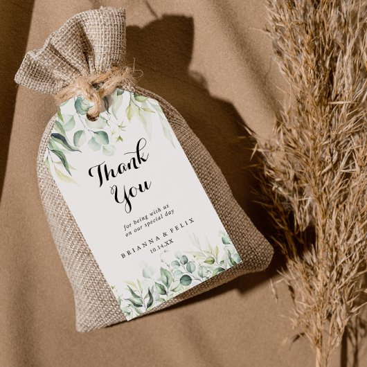 Waterverf Eucalyptus Greenery Weddenschap Hartelij Cadeaulabel