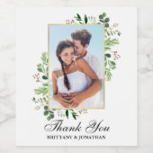 Waterverf Eucalyptus Greenery Weddenschap Hartelij Wijn Etiket (Enkel label)