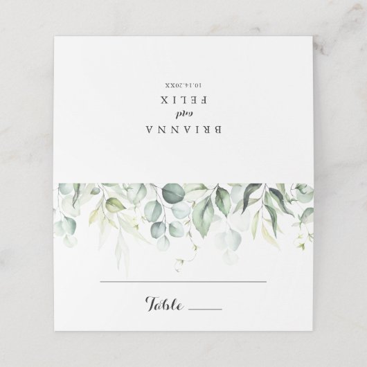 Waterverf Eucalyptus Greenery Wedding (Buitenkant ongevouwen)