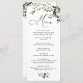 Waterverf Eucalyptus Greenery Wedding Dinner Menu (Voorkant / Achterkant)