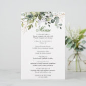 Waterverf Eucalyptus Greenery Wedding Dinner Menu (Staand voorkant)
