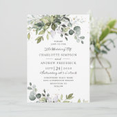 Waterverf Eucalyptus Greenery Wedding Kaart (Staand voorkant)
