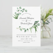 Waterverf Eucalyptus Greenery Wedding Kaart (Staand voorkant)