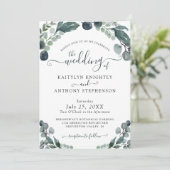 Waterverf Eucalyptus Greenery Wedding Kaart (Staand voorkant)