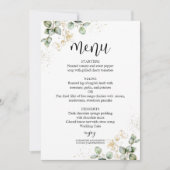 Waterverf Eucalyptus Greenery Wedding Menu Kaart (Voorkant)
