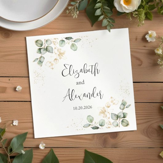 Waterverf Eucalyptus Greenery Wedding Napkins Servet