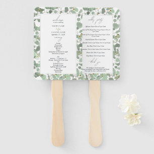 Waterverf Eucalyptus Greenery Wedding Programme Handwaaier