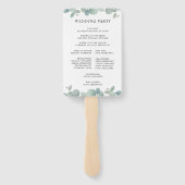 Waterverf Eucalyptus Greenery Wedding Programme Handwaaier (Achterkant)