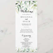 Waterverf Eucalyptus Greenery Wedding Programme Programma (Voorkant)