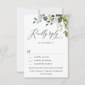 Waterverf Eucalyptus Greenery Wedding RSVP Kaart (Voorkant)