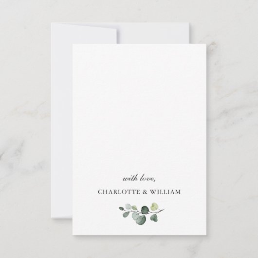 Waterverf Eucalyptus Greenery Wedding RSVP Kaart (Achterkant)