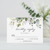 Waterverf Eucalyptus Greenery Wedding RSVP Kaartje (Staand voorkant)