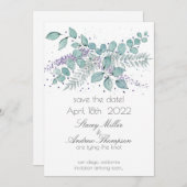 Waterverf Eucalyptus Greenery Wedding Save The Date (Voorkant / Achterkant)