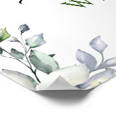 Waterverf Eucalyptus Greenery Wedding Welkom Poster (Hoek)