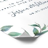 Waterverf Eucalyptus Greenery Wedding Welkom Poster (Hoek)