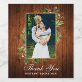 Waterverf Eucalyptus Greenery Wood Weddenschap Wijn Etiket (Enkel label)