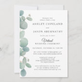 Waterverf eucalyptus grens virtuele bruiloft kaart (Voorkant)