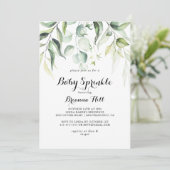 Waterverf Eucalyptus groen Baby sprenkelen Kaart (Staand voorkant)