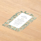 Waterverf Eucalyptus groen bloesems bruiloft Acryl Uitnodigingen (Laagn)