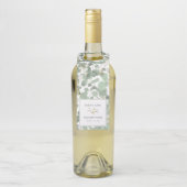 Waterverf Eucalyptus groen bloesems bruiloft Flessenhanger (Op fles)