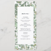 Waterverf Eucalyptus groen bloesems bruiloft Menu (Voorkant)