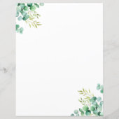 Waterverf Eucalyptus groen briefpapier (Achterkant)