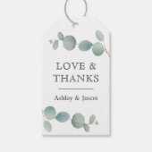 Waterverf Eucalyptus groen dank u voor Cadeaulabel (Voorkant)