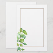 Waterverf eucalyptus groen gebladerte briefpapier (Voorkant / Achterkant)