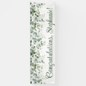 Waterverf Eucalyptus Groen Gefeliciteerd Spandoek (Verticaal)