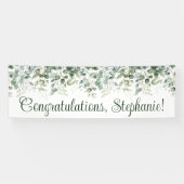 Waterverf Eucalyptus Groen Gefeliciteerd Spandoek (Horizontaal)