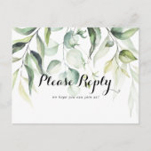 Waterverf Eucalyptus Groen Menu Keuze RSVP (Voorkant)